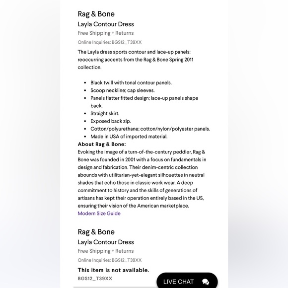 Used black rag & bone Layla Contour dress for sale. Size 2. In great condition. - Picture 8 of 8